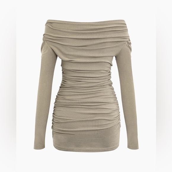 NWT Micas off shoulder ruched mini dress or top Size Medium festival - Picture 3 of 10
